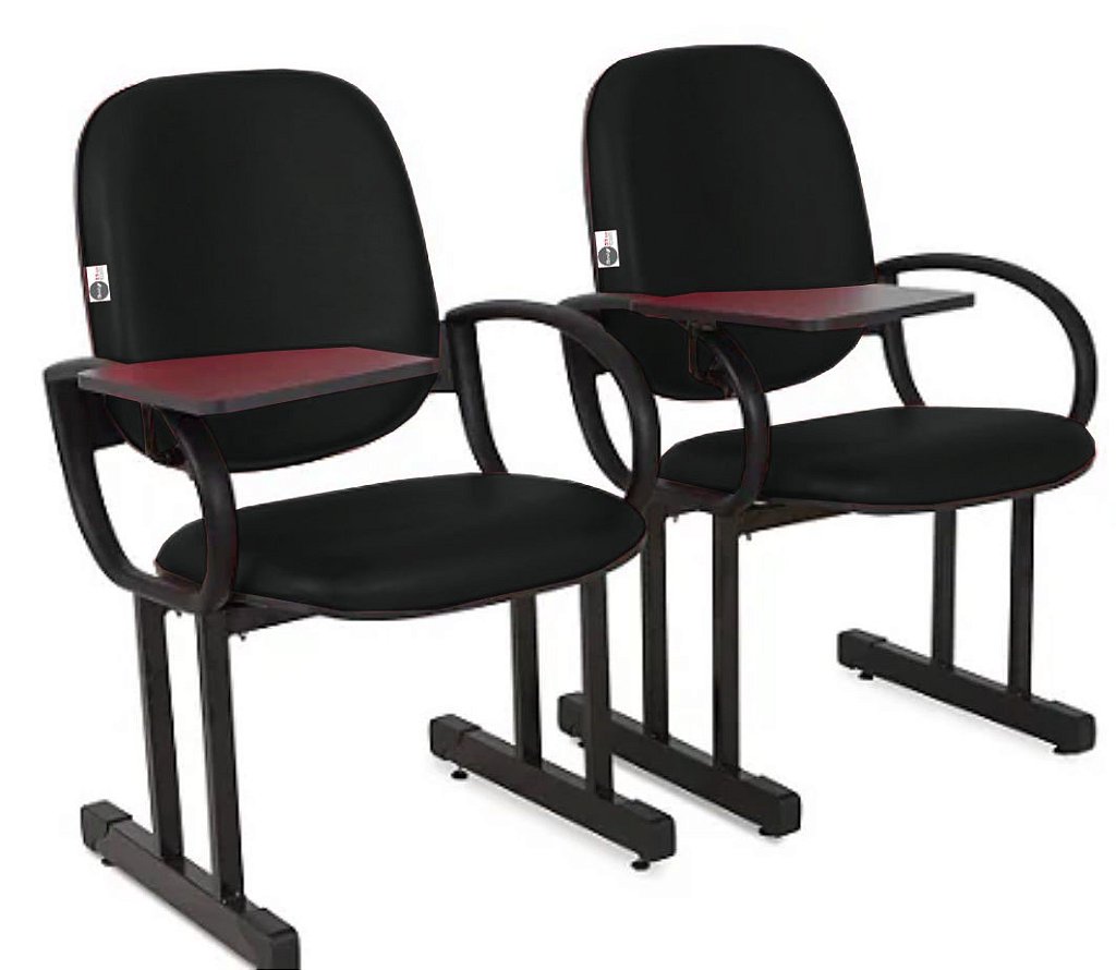 01 Cadeira Escolar para Auditório e Escolas com Prancheta Linha Dallas Auditório Preto - Imagem 6