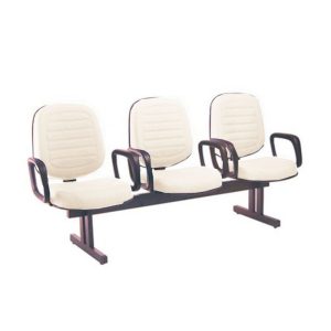 Cadeira para Igrejas Evangélicas em Longarina com 03 lugares Linha Blenda Bege