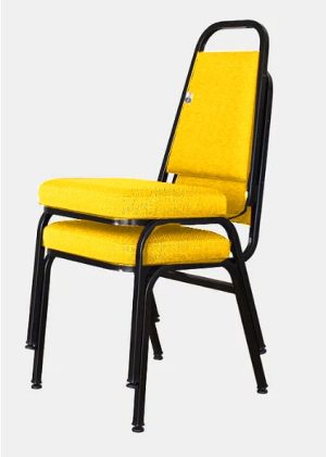 02 Cadeiras Empilhável para Hotelaria Linha Hotel Jersey Amarelo