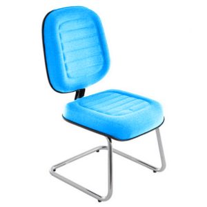 Cadeira Diretor para Auditório e Salas de Convenções Cromada Linha Blenda Azul