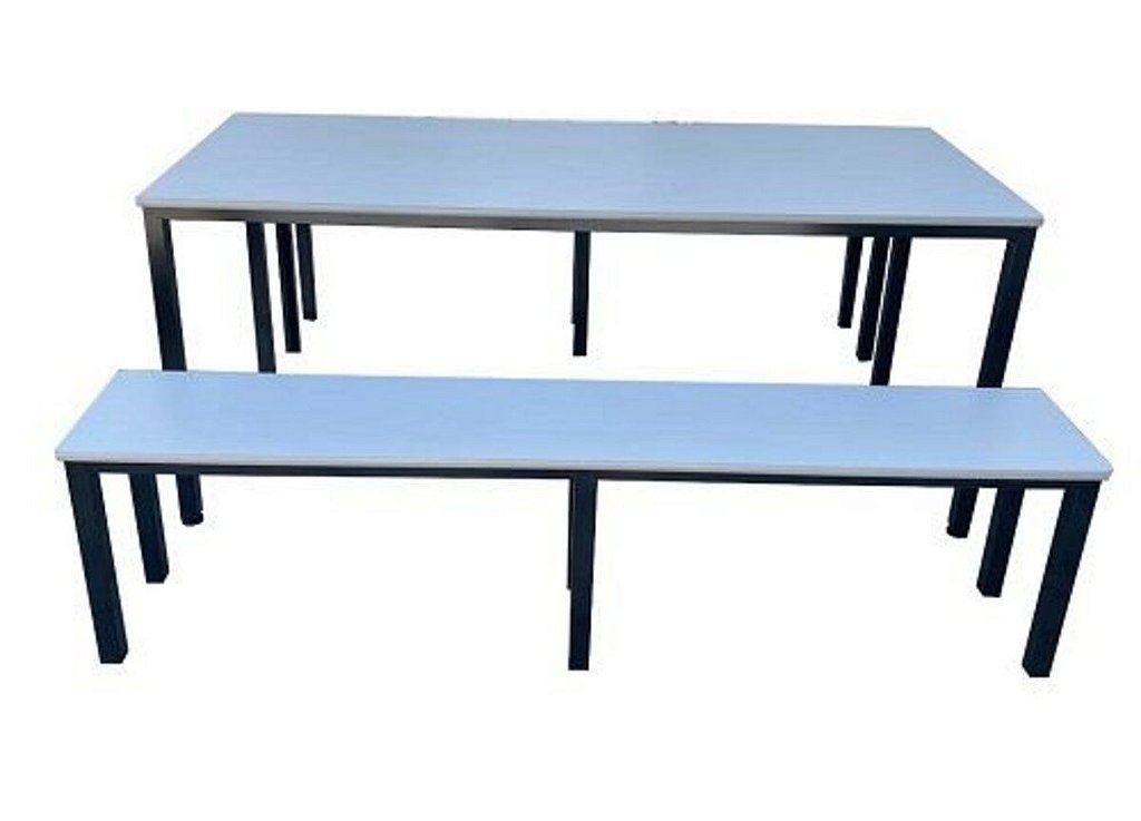 Mesa para Refeitório de 2,40 Metros para 08 Lugares Linha Rossi Cinza - Imagem 3