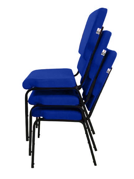Cadeira Empilhável para Igrejas Evangélicas Linha Church Azul - Imagem 4