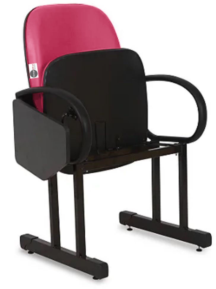 01 Cadeira Escolar para Auditório e Escolas com Prancheta Linha Dallas Auditório Rosa - Imagem 4