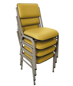 Kit com 4 Cadeiras para Auditórios Linha Hotel Smart Amarelo