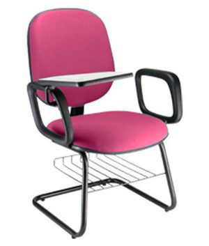 Cadeira Escolar Universitária com prancheta para Escolas Linha Uno Rosa