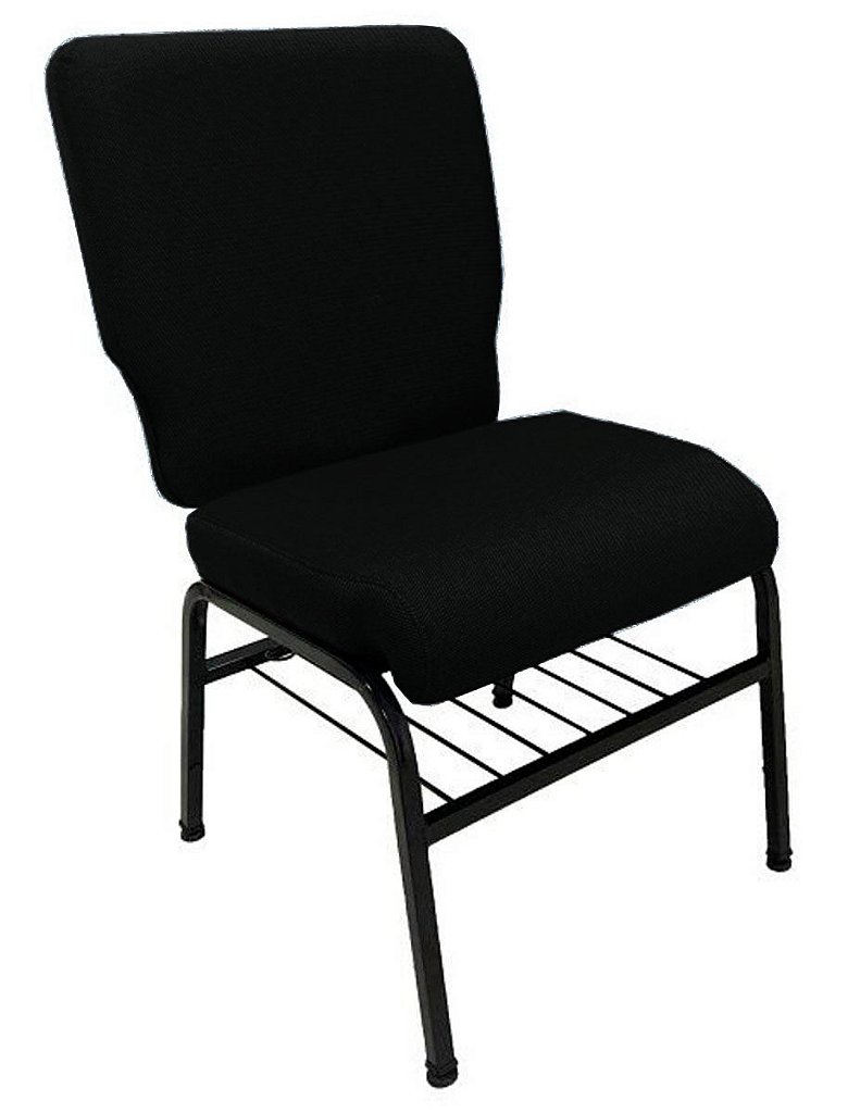 02 Cadeiras para Igrejas c/ Porta Biblía e Porta Cálice Preto - Imagem 5