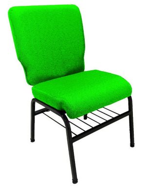 01 Cadeira para Igrejas c/ Porta Biblía e Porta Cálice Verde