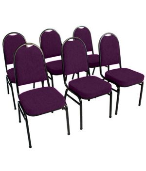 Kit com 6 Cadeiras para Auditórios Linha Hotel Roxo