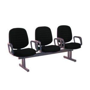 Cadeira para Igrejas Evangélicas em Longarina com 03 lugares Linha Blenda Preto