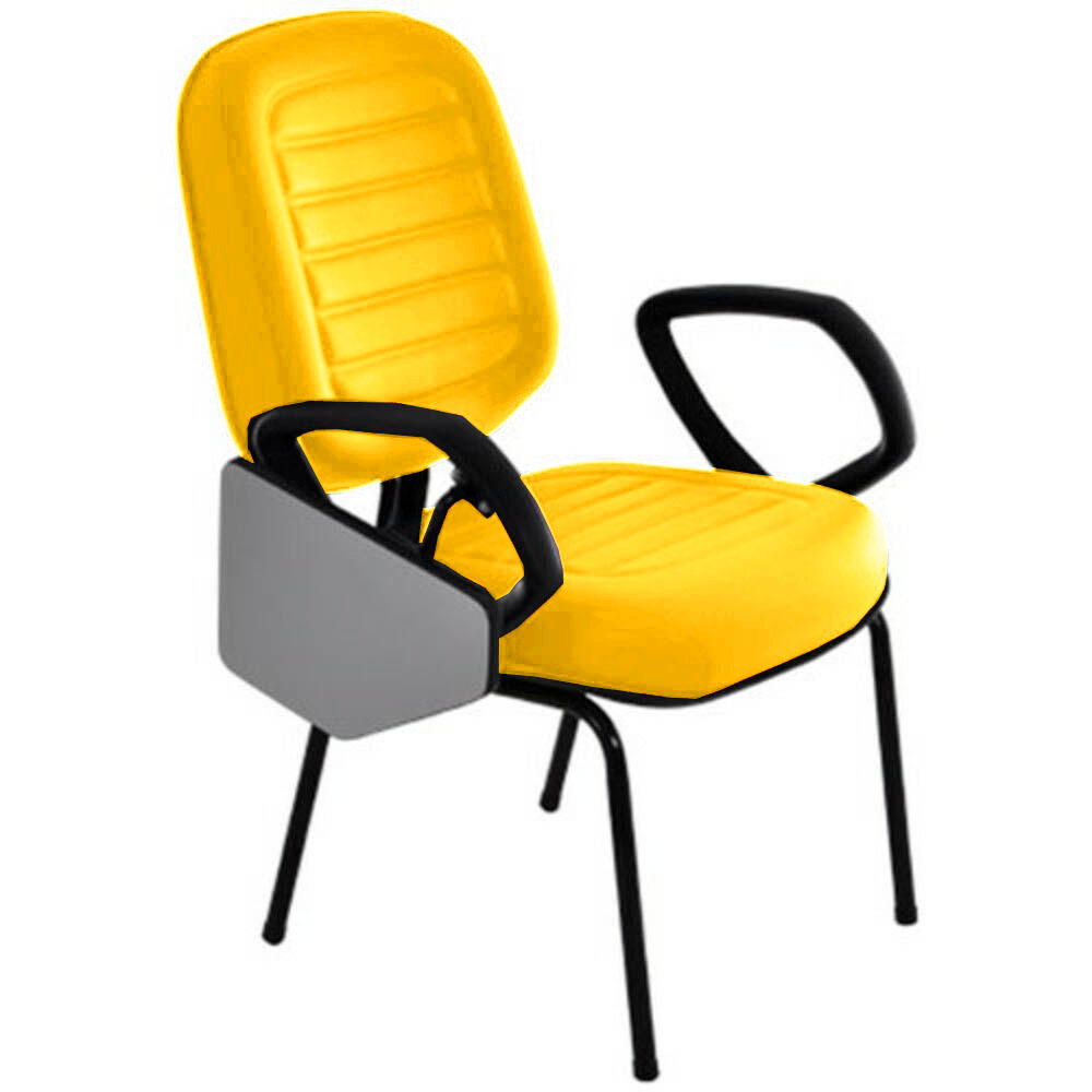 Cadeira Escolar Universitária para Escolas e Faculdades Gomada Linha Blenda Amarelo - Imagem 2