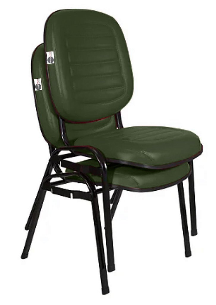 02 Cadeiras Empilhável para Igrejas Evangélicas Linha Holy Verde - Imagem 3