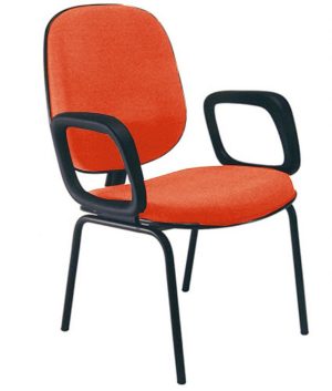 Cadeira para Igrejas Evangélicas com Braços Diretor para Escritório Linha Uno Vermelho