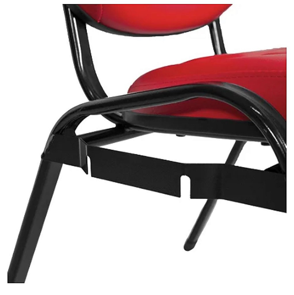 02 Cadeiras Empilhável para Igrejas Evangélicas Linha Holy Vermelho - Imagem 3