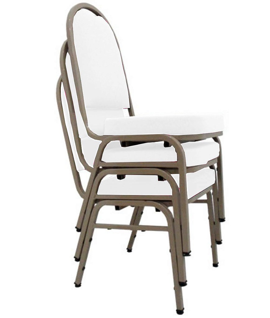 03 Cadeiras para Hotel e Auditório Linha Hotel Branco