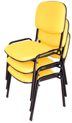 03 Cadeiras para Auditórios Linha Hotel Auditório Amarelo