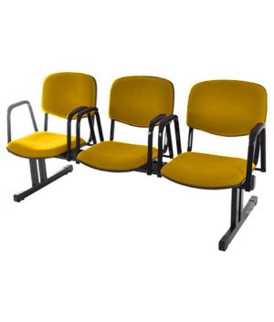 Cadeira em longarina para Igrejas e Auditórios Linha Hotel Amarelo
