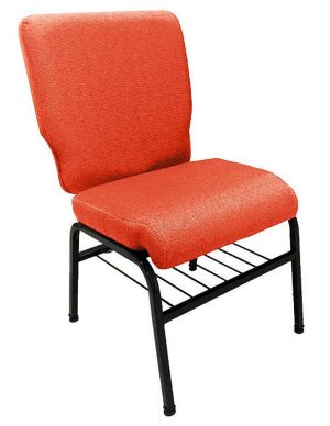 01 Cadeira para Igrejas c/ Porta Biblía e Porta Cálice Vermelho