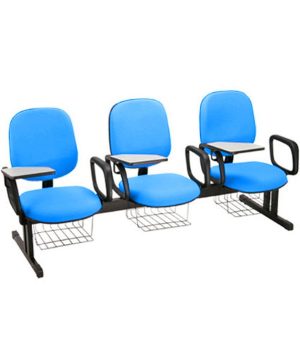 Cadeira Escolar em longarina para Escolas Linha Uno Azul