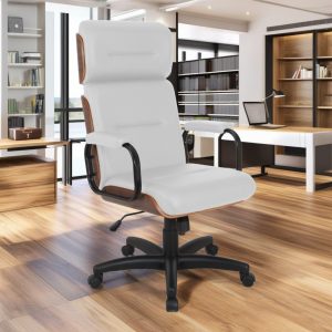Cadeira Original Eames com Rodinhas Anti Risco para Escritório Linha Capa em Madeira Branco