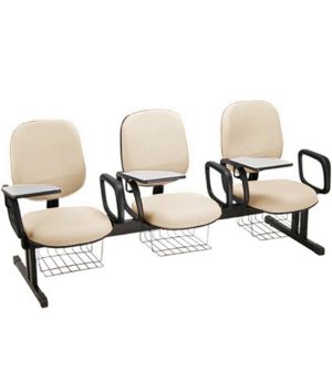 Cadeira Escolar em longarina para Escolas Linha Uno Bege