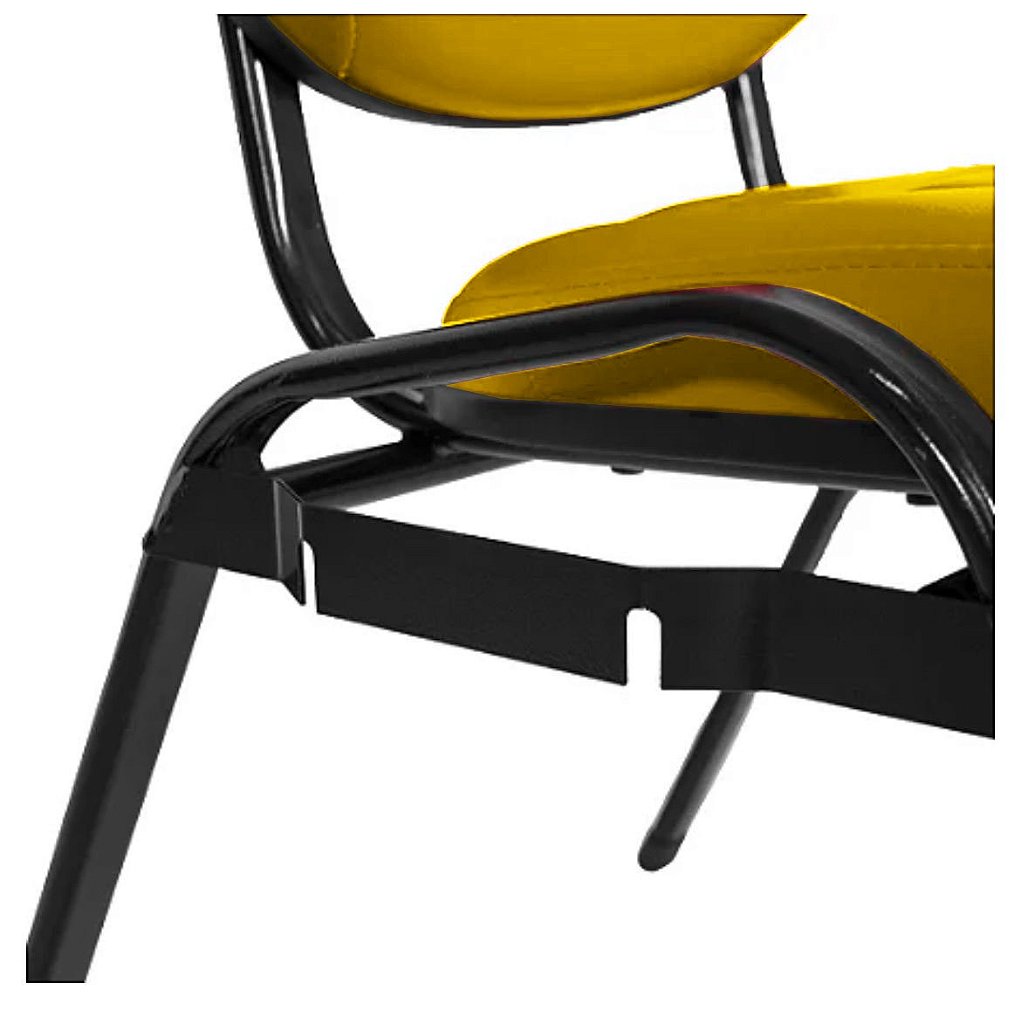 Cadeira Empilhável para Igrejas Evangélicas Linha Holy Amarelo - Imagem 4