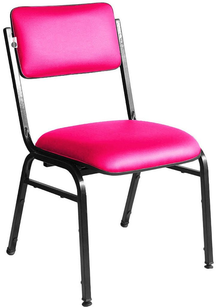 Kit com 3 Cadeiras para Auditórios Linha Hotel Smart Rosa - Imagem 3