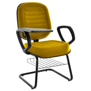 Cadeira Escolar Universitária com prancheta para Escolas e Faculdades Linha Blenda Amarelo
