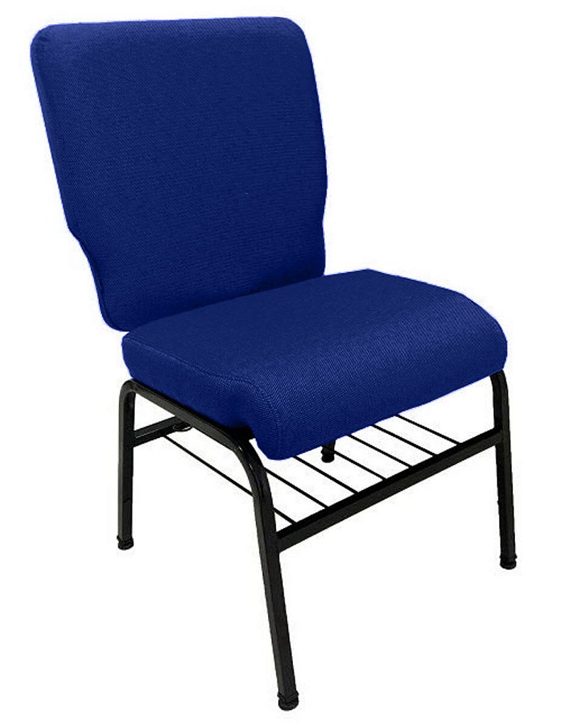 02 Cadeiras para Igrejas c/ Porta Biblía e Porta Cálice Azul - Imagem 5