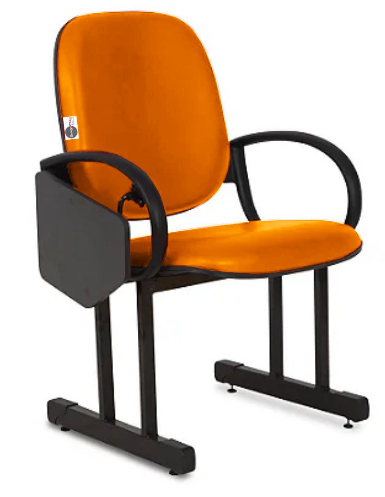 01 Cadeira Escolar para Auditório e Escolas com Prancheta Linha Dallas Auditório Laranja - Imagem 3