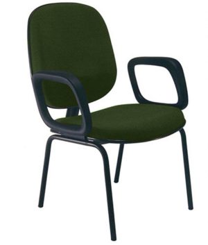 Cadeira para Igrejas Evangélicas com Braços Diretor para Escritório Linha Uno Verde