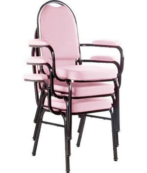 Kit com 3 Cadeiras para Auditório Linha Hotel Rosa