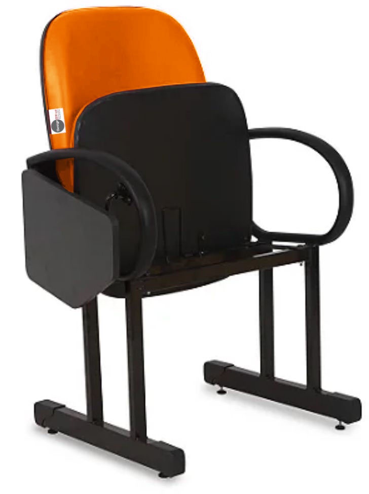 01 Cadeira Escolar para Auditório e Escolas com Prancheta Linha Dallas Auditório Laranja - Imagem 4