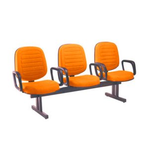 Cadeira para Igrejas Evangélicas em Longarina com 03 lugares Linha Blenda Laranja
