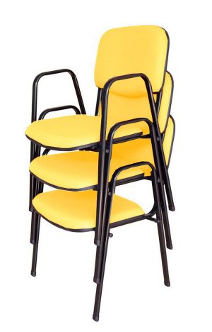 03 Cadeiras para Auditórios Linha Hotel Auditório Amarelo