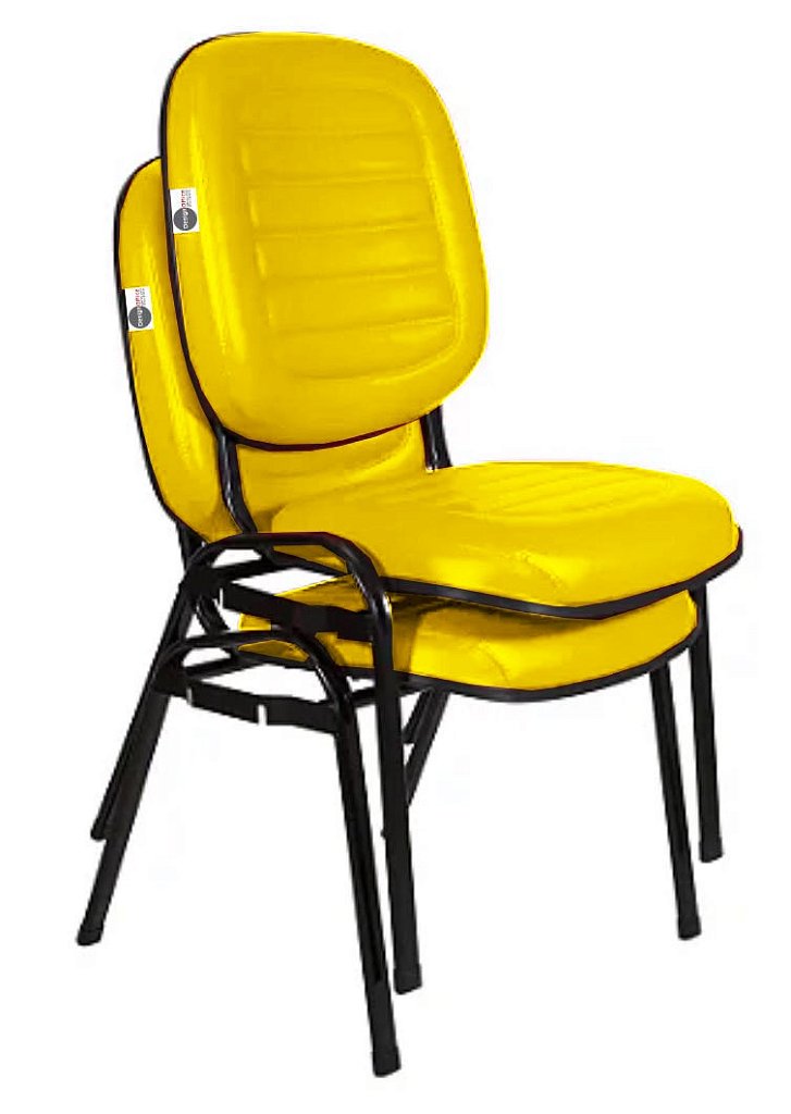 Cadeira Empilhável para Igrejas Evangélicas Linha Holy Amarelo - Imagem 5