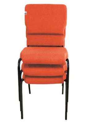 03 Cadeiras Empilhável para Igrejas Evangélicas Linha Church Vermelho