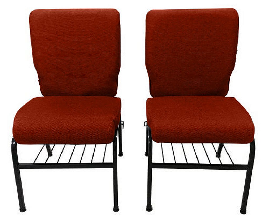 02 Cadeiras para Igrejas c/ Porta Biblía e Porta Cálice Vermelho - Imagem 4