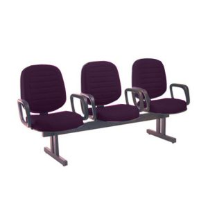 Cadeira para Igrejas Evangélicas em Longarina com 03 lugares Linha Blenda Roxo