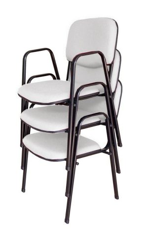 03 Cadeiras para Auditórios Linha Hotel Auditório Branco