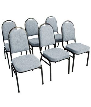 Kit com 6 Cadeiras para Auditórios Linha Hotel Cinza