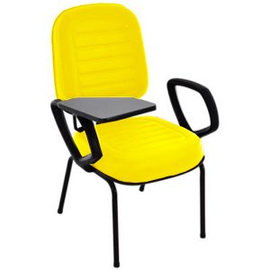 Cadeira Escolar  Universitária para Escolas e Faculdades Gomada Linha Blenda Amarelo