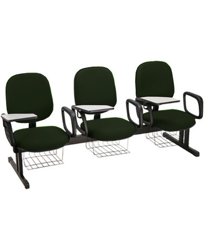 Cadeira Escolar em longarina para Escolas Linha Uno Verde