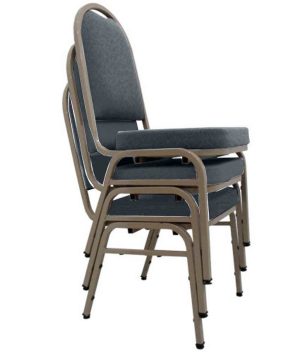 03 Cadeiras para Hotel e Auditório Linha Hotel Cinza