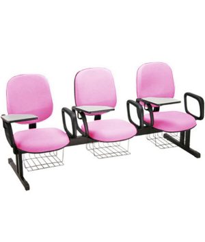 Cadeira Escolar em longarina para Escolas Linha Uno Rosa
