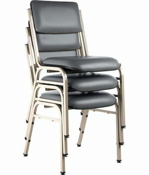 Kit com 3 Cadeiras para Auditórios Linha Hotel Smart Cinza