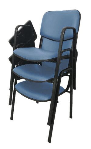 03 Cadeiras Escolar Universitária Linha Hotel Auditório Azul