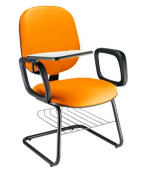 Cadeira Escolar Universitária com prancheta para Escolas Linha Uno Laranja