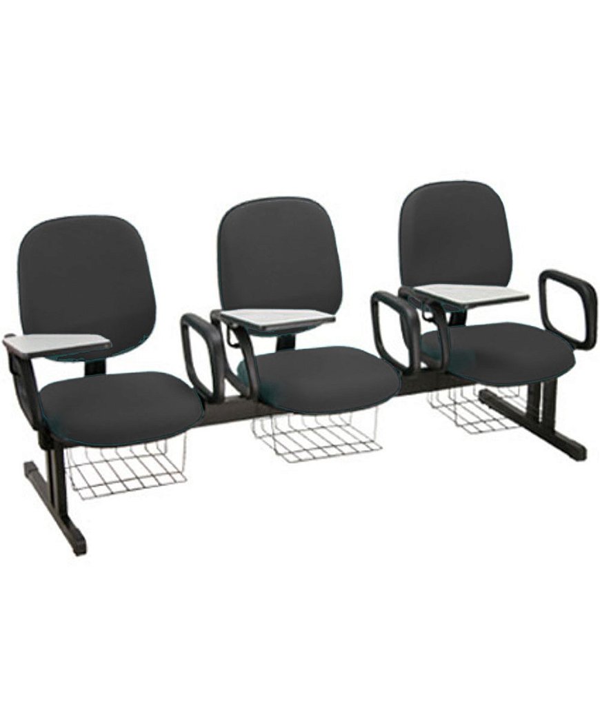 Cadeira Escolar em longarina para Escolas Linha Uno Preto