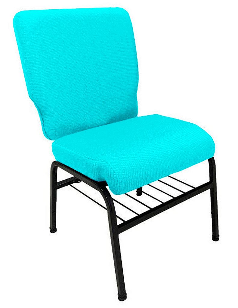 01 Cadeira para Igrejas c/ Porta Biblía e Porta Cálice Verde