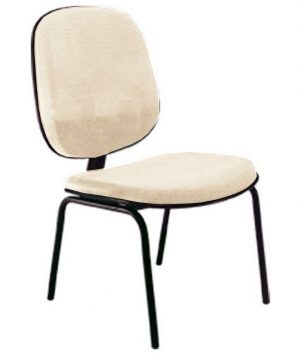 Cadeira para Igrejas Evangélicas Diretor Fixa para Escritório Linha Uno Bege